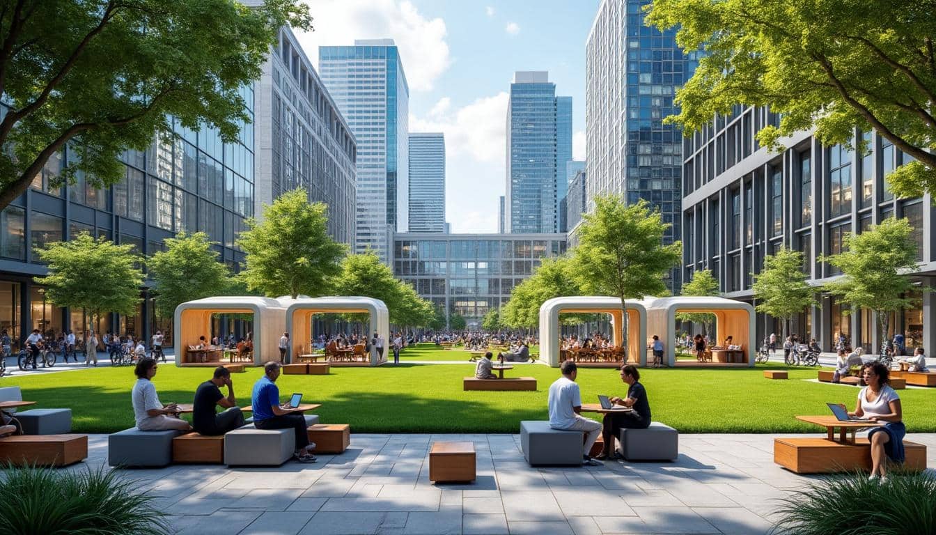 découvrez comment le télétravail hybride transforme l'aménagement des quartiers d'affaires, en adaptant les espaces de travail pour répondre aux nouvelles attentes des entreprises et des employés.